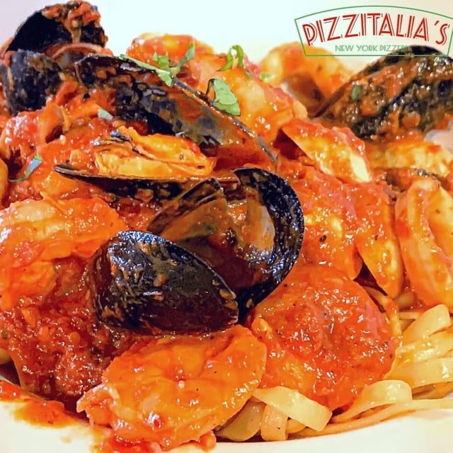 Clams Over Pasta.